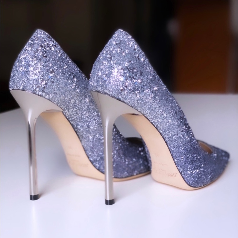 Jimmy Choo Romy Glitter Ombré Heels - Picture 3 of 7